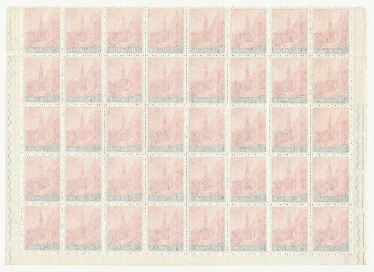 1956 San Marino - 2 L. of the "Vedute" series, sheet of 40 MNH values**