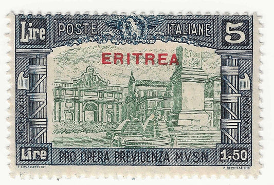 1930 Colonie italiane (Eritrea) - Milizia III, 5 L. + 1,50 azzurro MNH**