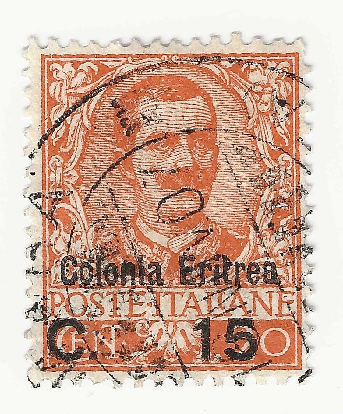 1905 Colonie Italiane (Eritrea) - 15 c. su 20 cent. arancio usato