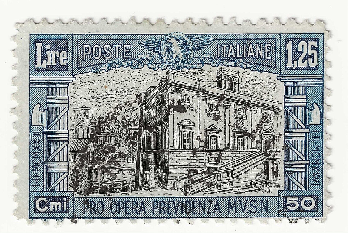 1928 Kingdom of Italy - Pro Opera Previdenza Milizia 1.25 + 50 c. used blue