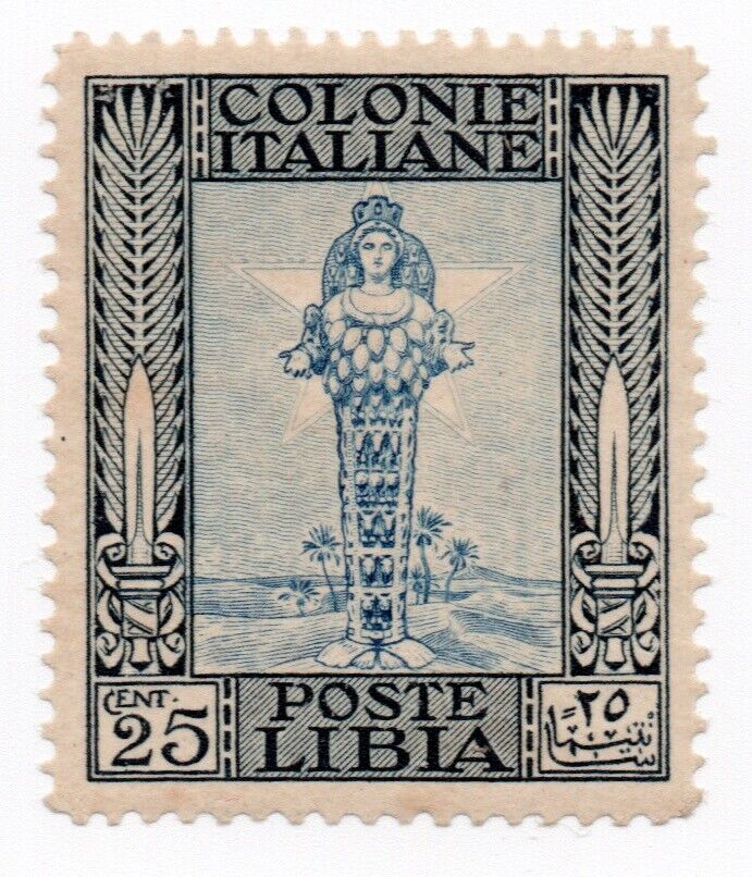 1924 - Colonie italiane (Libia) - 25 c. azzurro e celeste MNH**