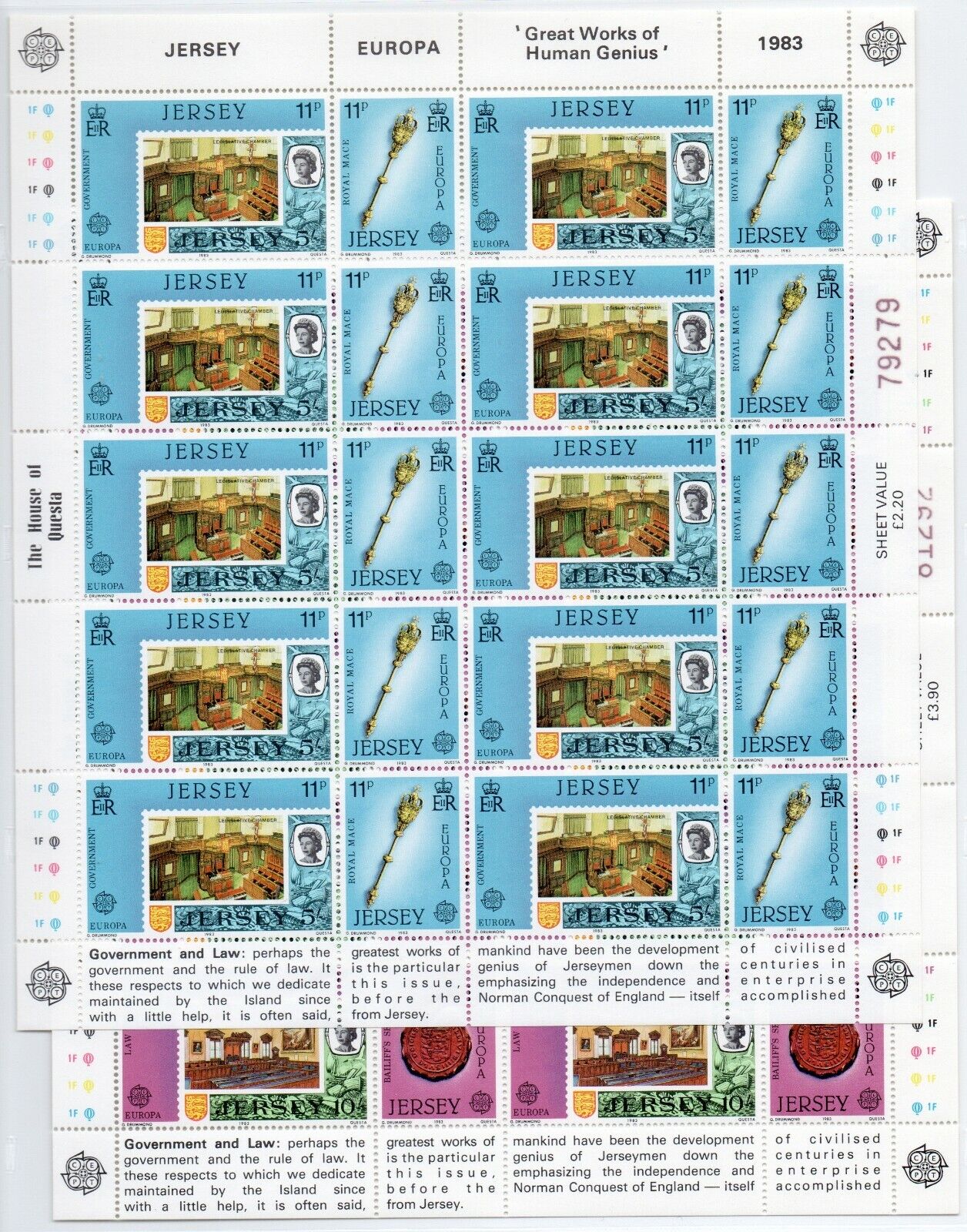 1983 - Europa CEPT (GIRO COMPLETO) - Opere genere umano, minifogli e fogli MNH**