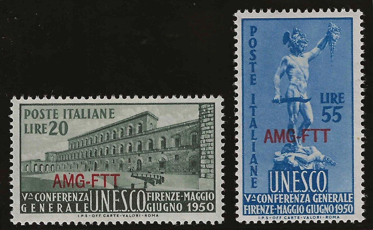 1950 Trieste A (AMG-FTT) - Unesco serie completa di due valori MH*