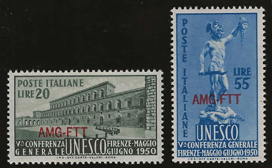 1950 Trieste A (AMG-FTT) - Unesco serie completa di due valori MH*