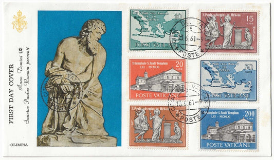 Vaticano - FDC 13 giugno 1961 - 19° Centenario arrivo S. Paolo a Roma