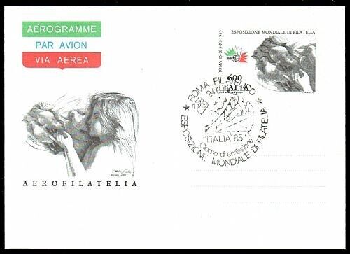 Repubblica italiana - Aerogramma 600 L. Italia 1985 FDC As Roma A 23