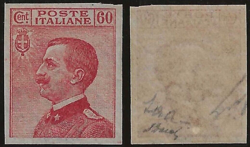 1917 Regno d'Italia - 60 cent. Michetti carminio non dentellato MH*