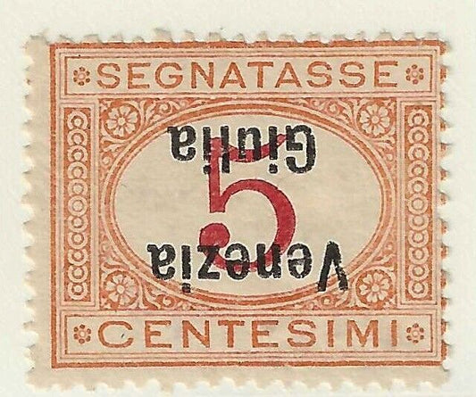 1918 Occupazioni Venezia Giulia - 5 c. Segnatasse soprastampa capovolta MNH**