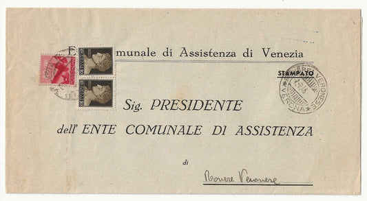 Piego con coppia 10 c. Luogotentenza 1945 Emissione Novara e 80 c. Democratica